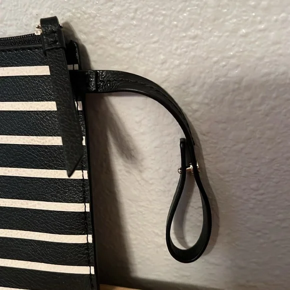 Kate Spade Black and White Striped Clutch - Picture 4 of 7